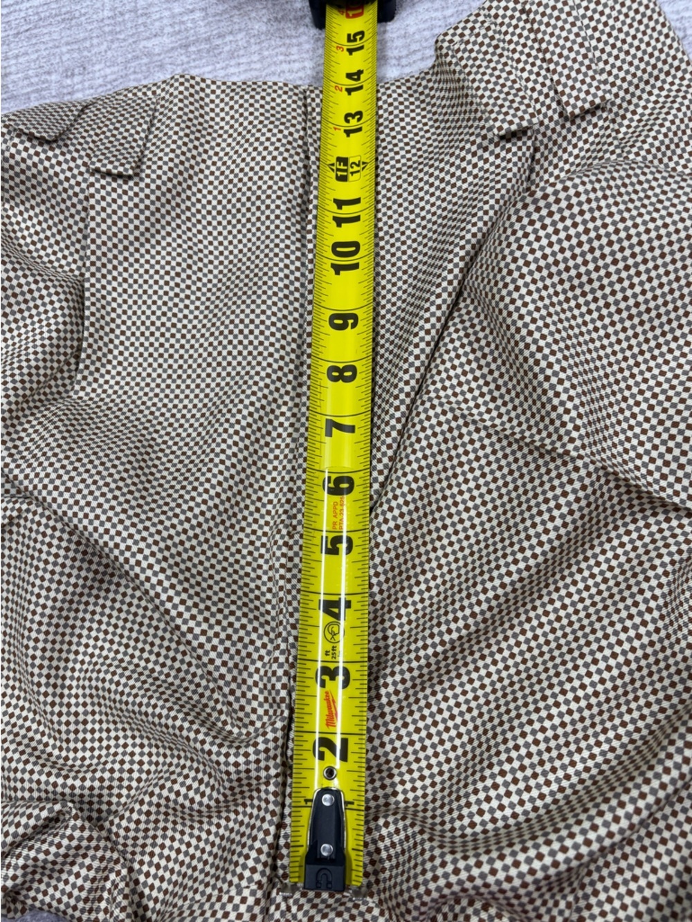 Linda Allard for Ellen Tracy Pleated Silk Pants Women’s 6 Brown Gray Micro Check - Picture 7 of 11